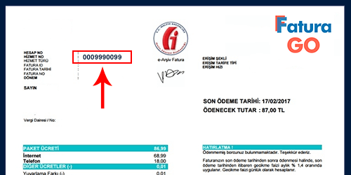 Türk Telekom İnternet TTNET Fatura Örneği